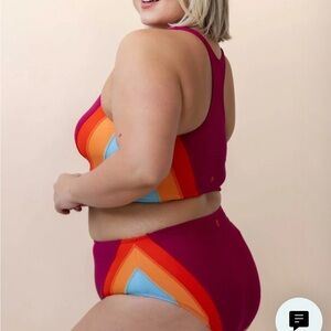 Nani Swimwear Vibrant Multicolor Bikini Set with Berry Bottoms